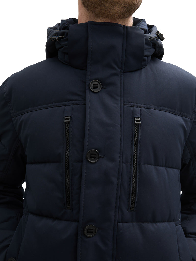 Pufferjacke mit abnehmbarer Kapuze