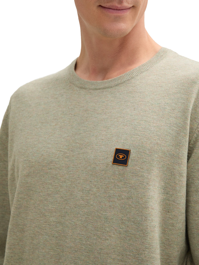 Strickpullover mit Logo Badge