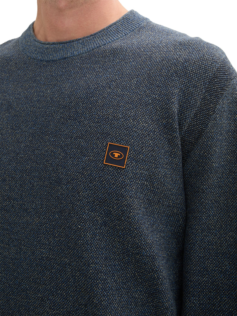 Strickpullover mit Logo-Badge