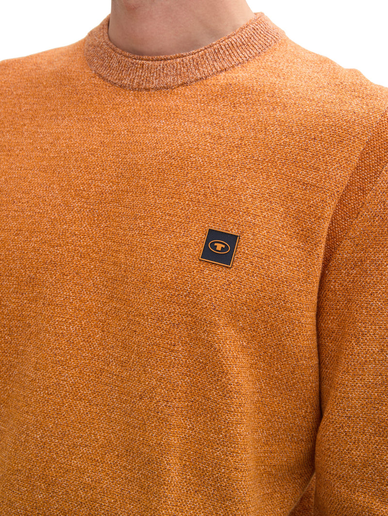 Strickpullover mit Logo-Badge