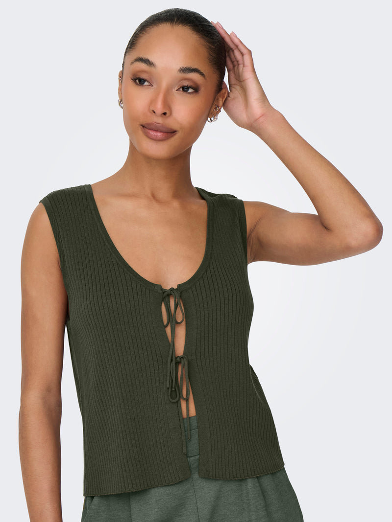 JDYALEXANDRA S/L REVERSIBLE TIE TOP KNT