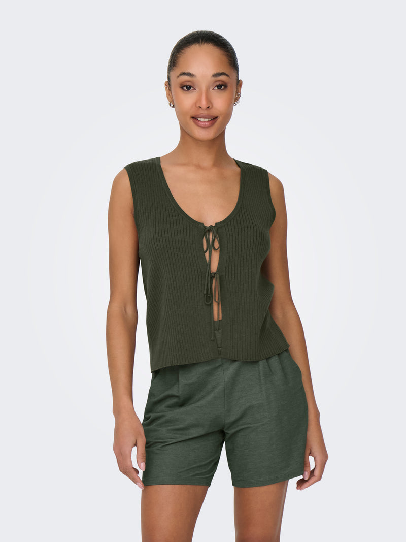 JDYALEXANDRA S/L REVERSIBLE TIE TOP KNT