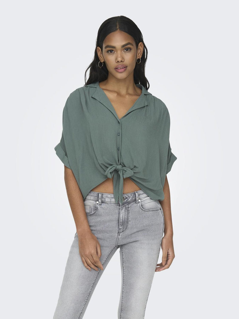 ONLPAULA LIFE S/S TIE SHIRT WVN NOOS