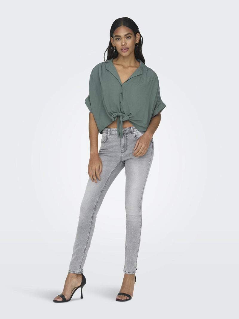 ONLPAULA LIFE S/S TIE SHIRT WVN NOOS