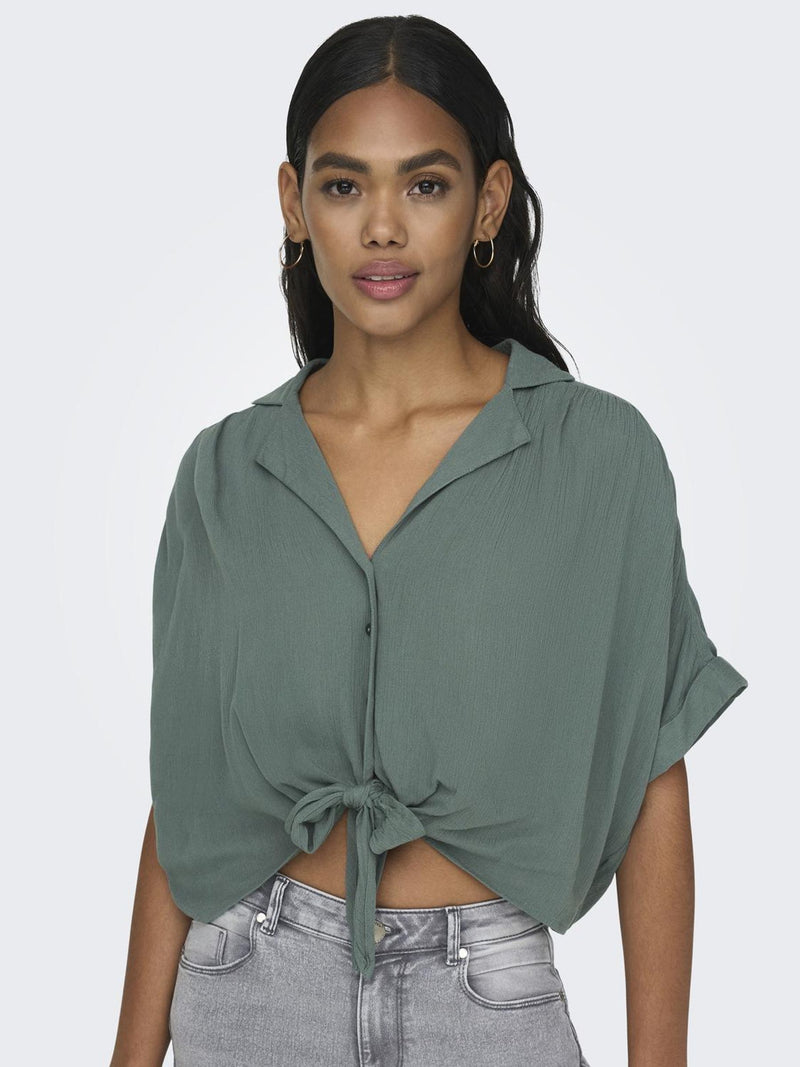 ONLPAULA LIFE S/S TIE SHIRT WVN NOOS