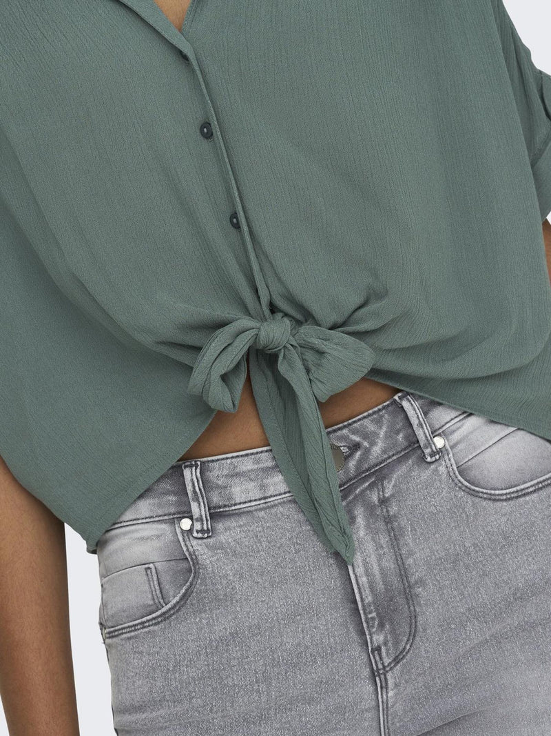 ONLPAULA LIFE S/S TIE SHIRT WVN NOOS