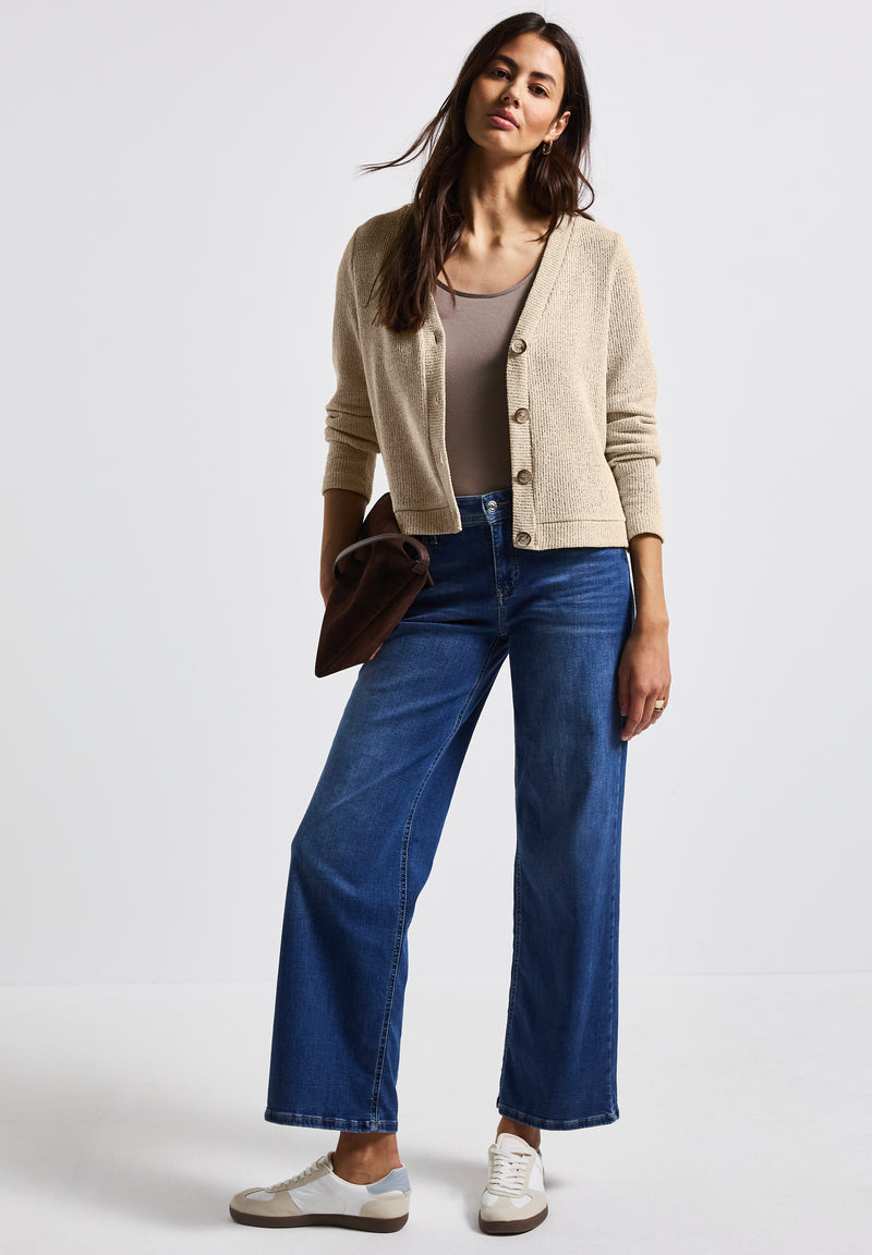 Glitzernde Strick-Look Jacke