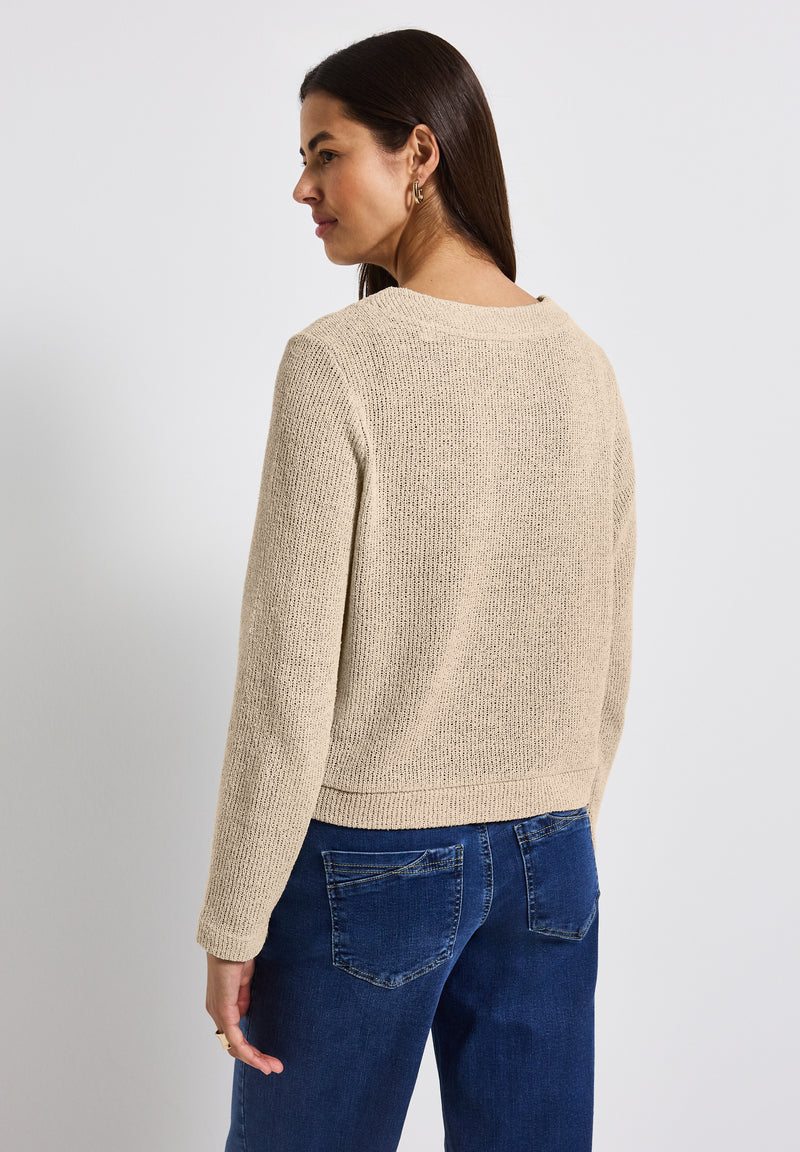 Glitzernde Strick-Look Jacke