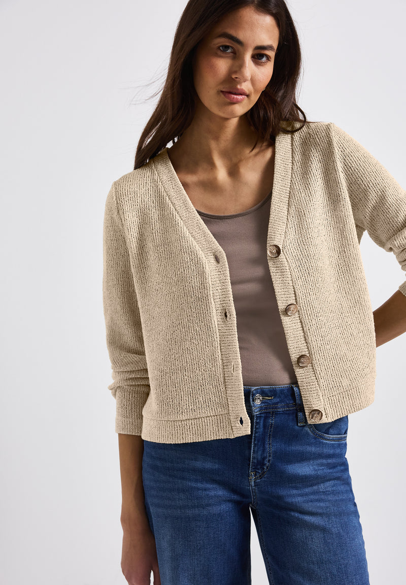 Glitzernde Strick-Look Jacke