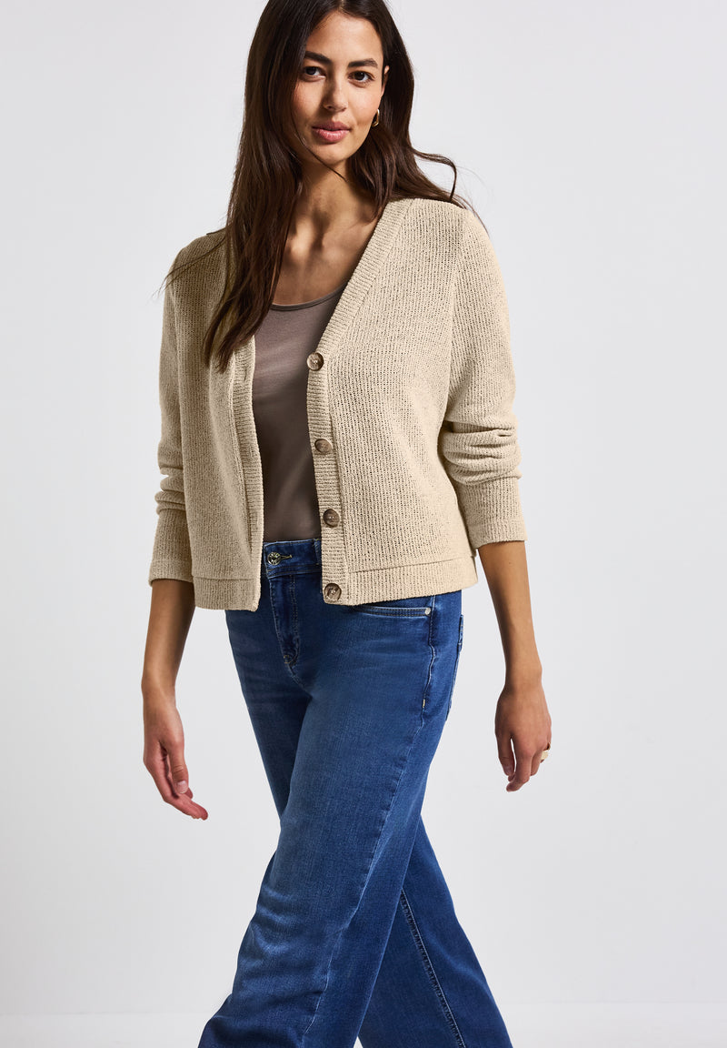 Glitzernde Strick-Look Jacke