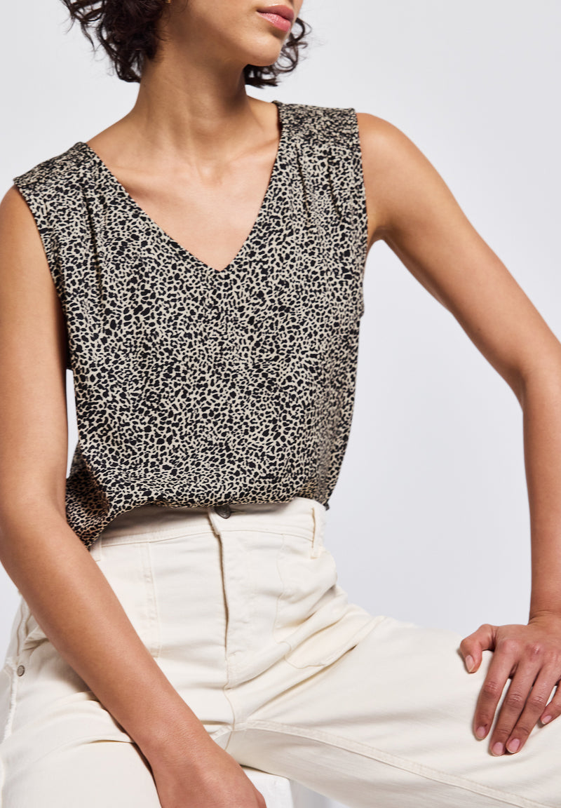 Leo-Bluse mit Smock-Details