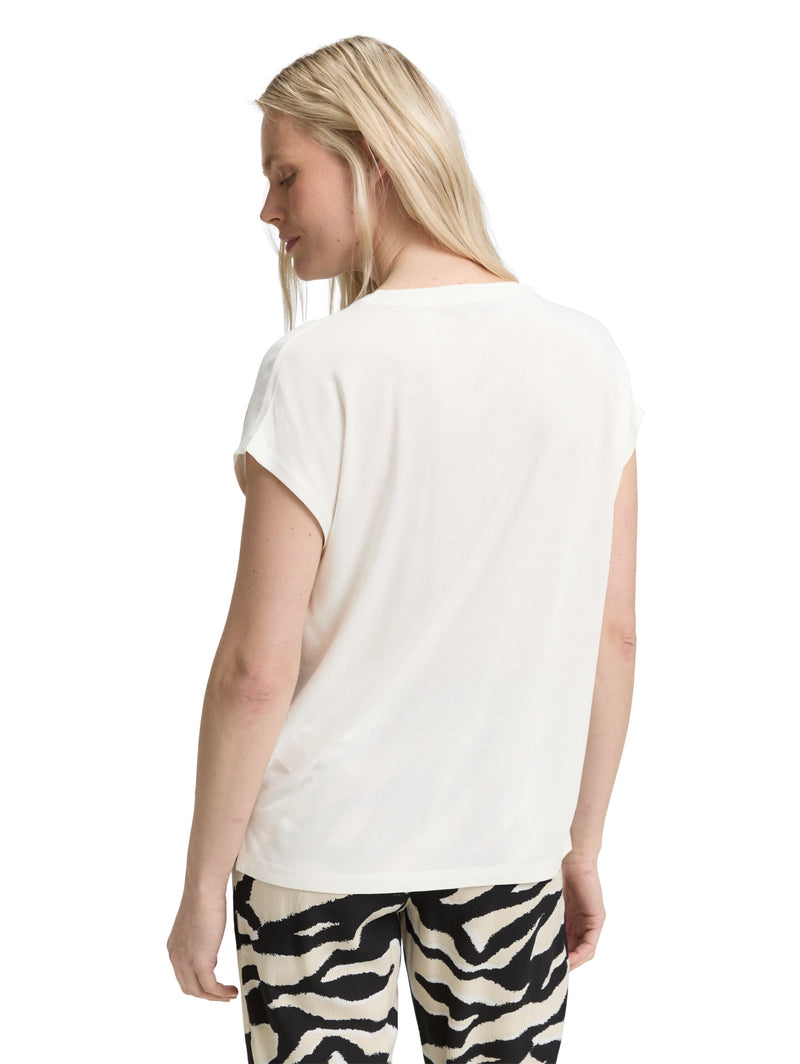 Blusenshirt im Material-Mix