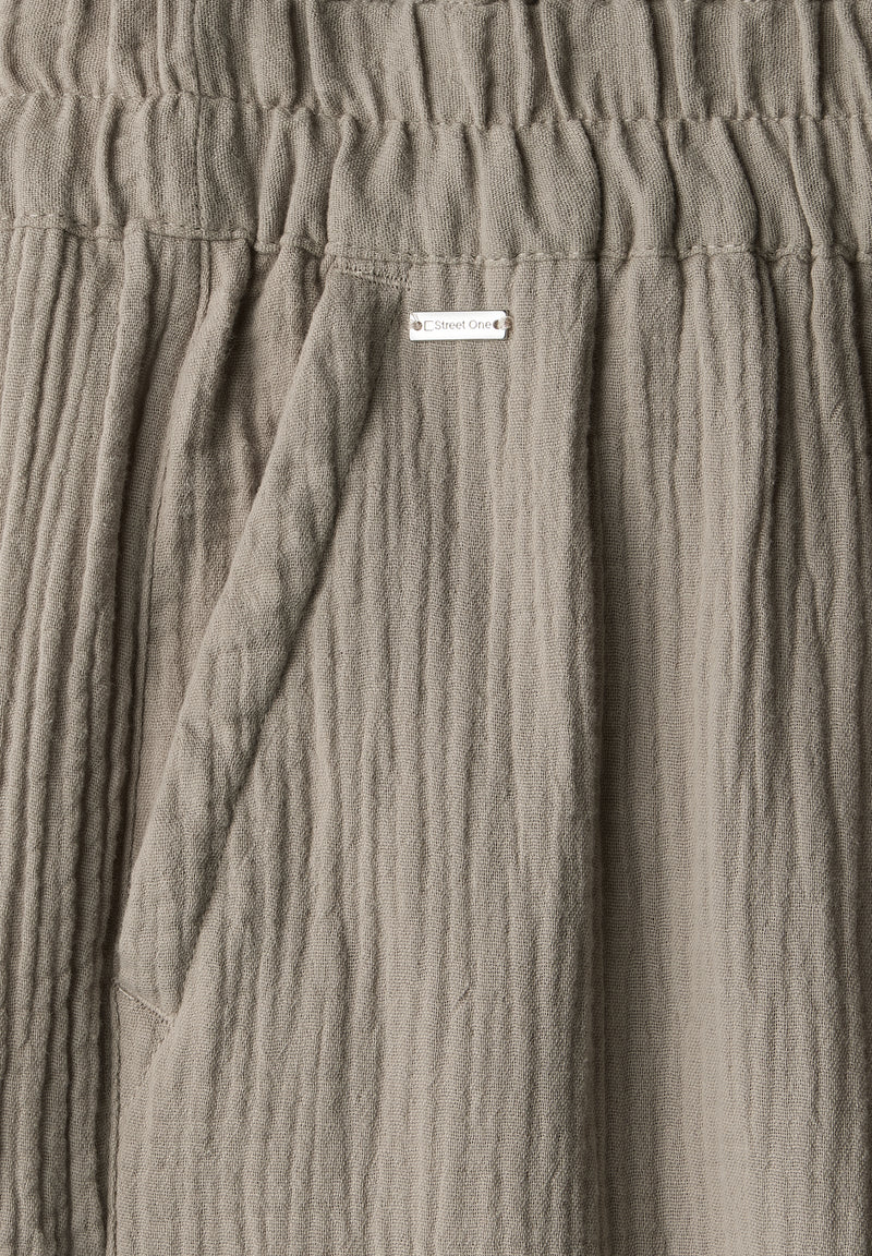 Wide Leg Musselin Hose