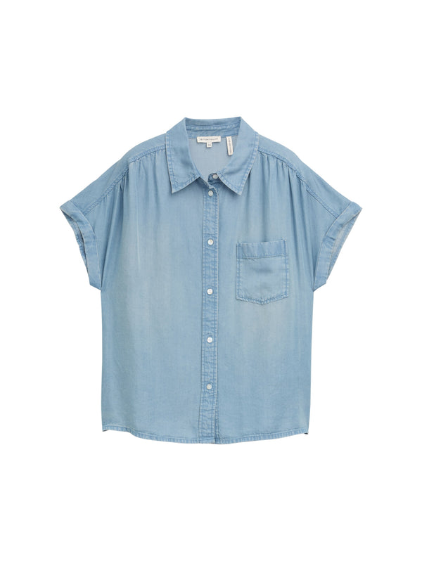Denim Bluse mit Brusttasche