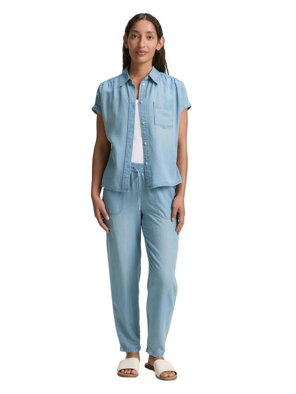 Denim Bluse mit Brusttasche