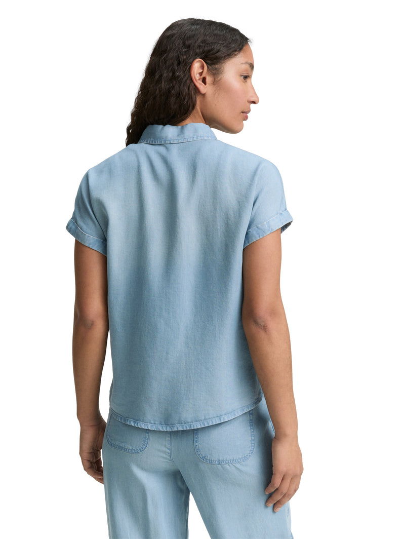 Denim Bluse mit Brusttasche