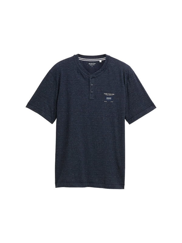 Henley T-Shirt mit Logo-Label
