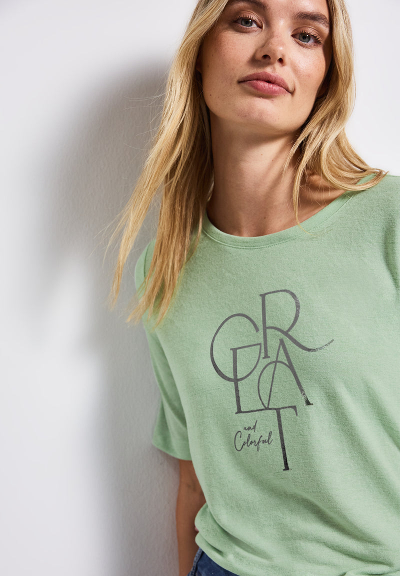 T-Shirt mit Folien-Wording