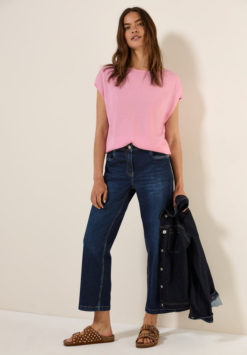 Leinen-Look Strickpullover