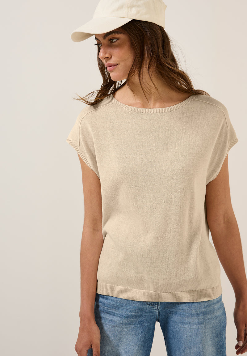 Leinen-Look Strickpullover