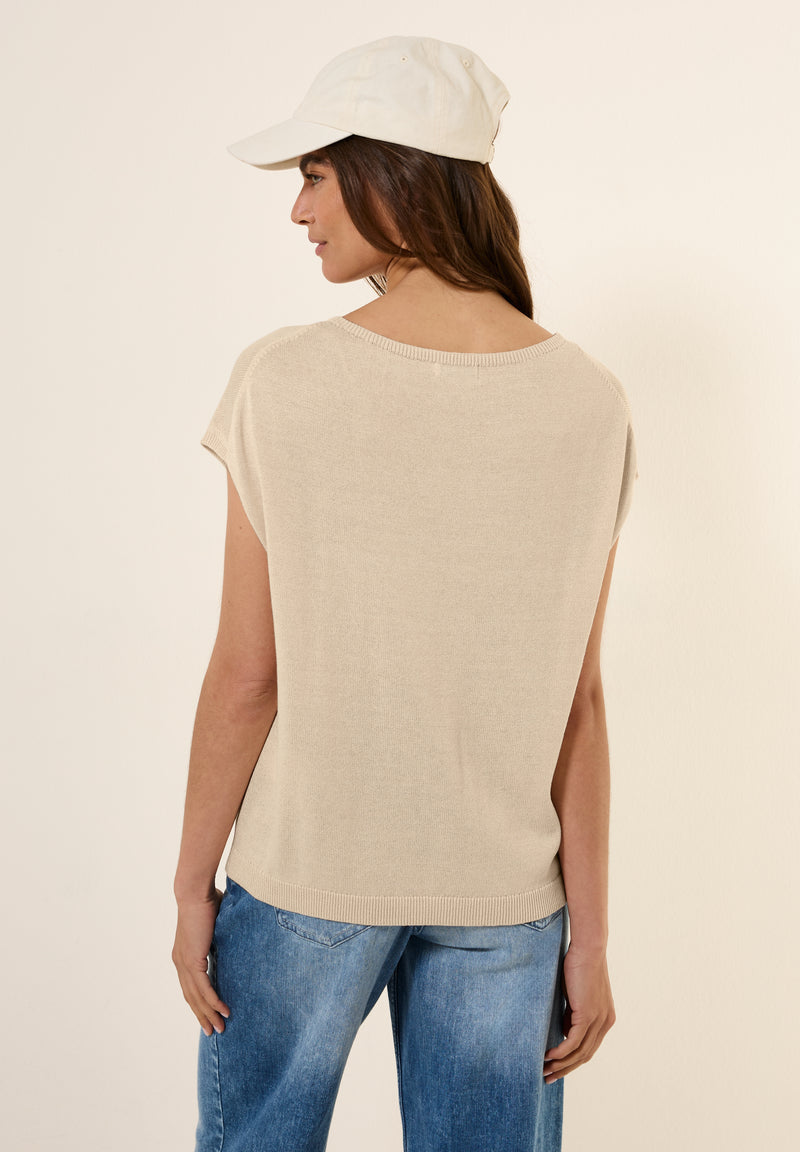 Leinen-Look Strickpullover