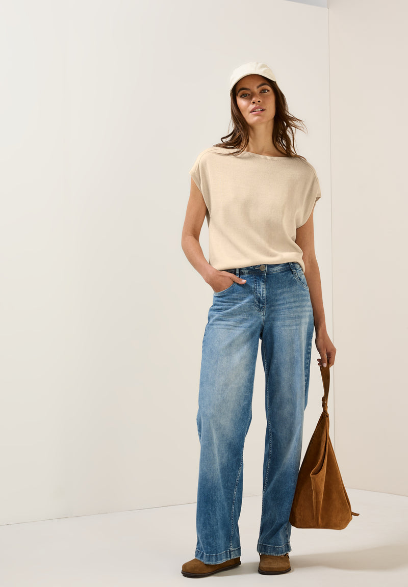 Leinen-Look Strickpullover