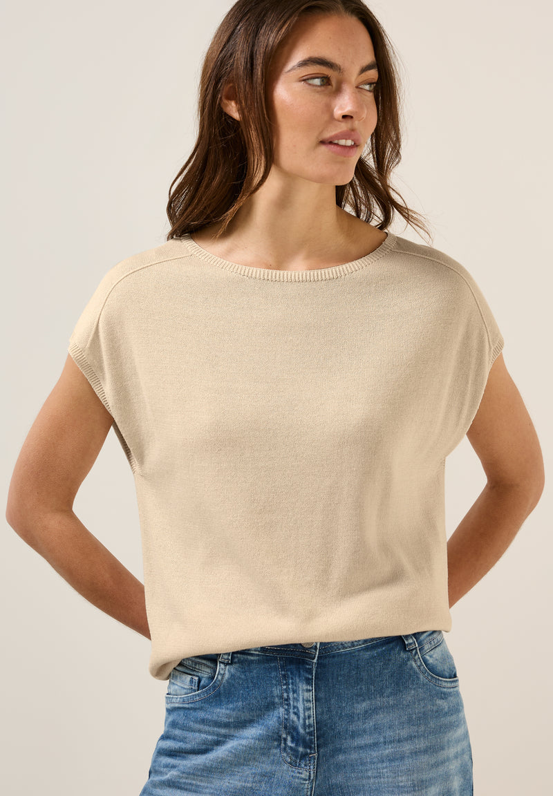 Leinen-Look Strickpullover