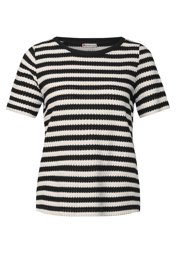 Strick-Look Streifenshirt