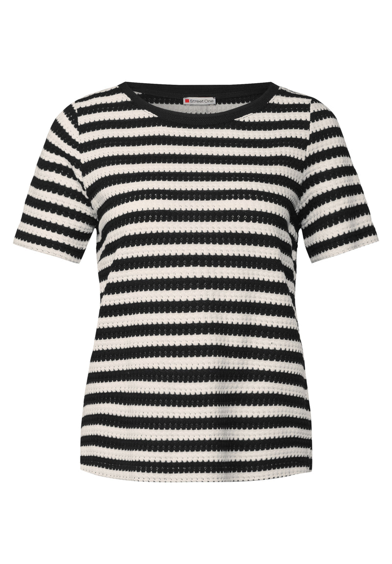 Strick-Look Streifenshirt
