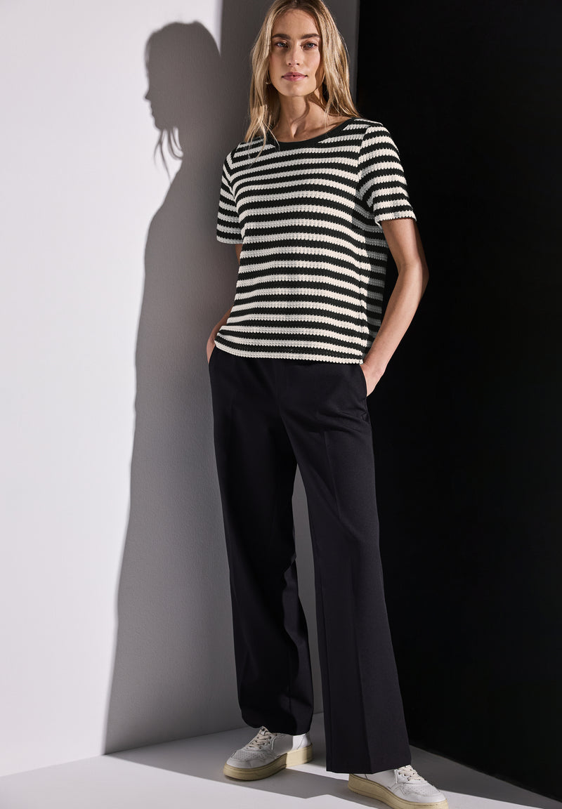 Strick-Look Streifenshirt