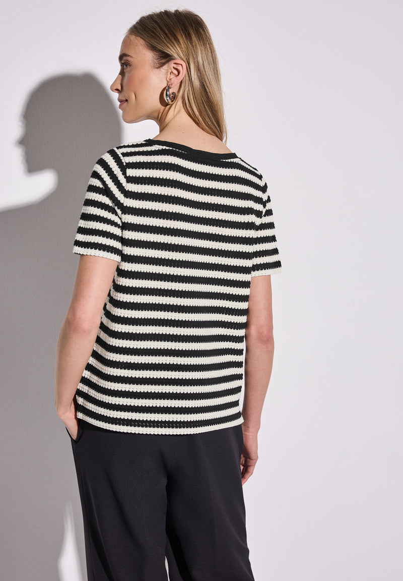 Strick-Look Streifenshirt