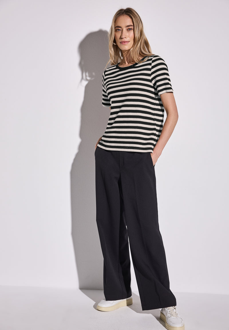 Strick-Look Streifenshirt