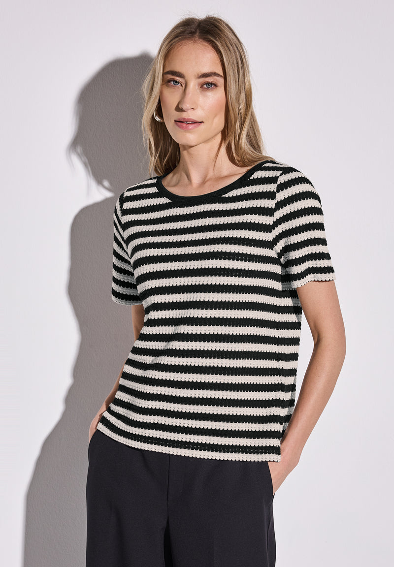 Strick-Look Streifenshirt
