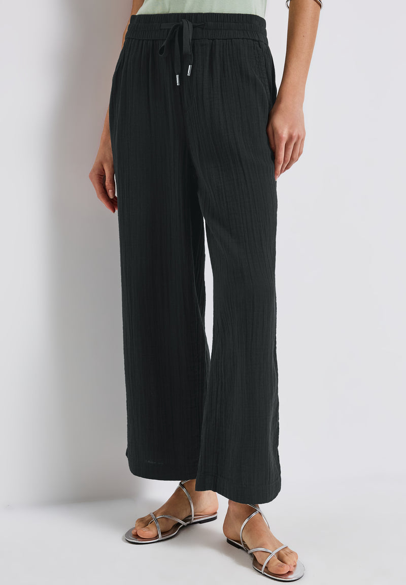 Wide Leg Musselin Hose