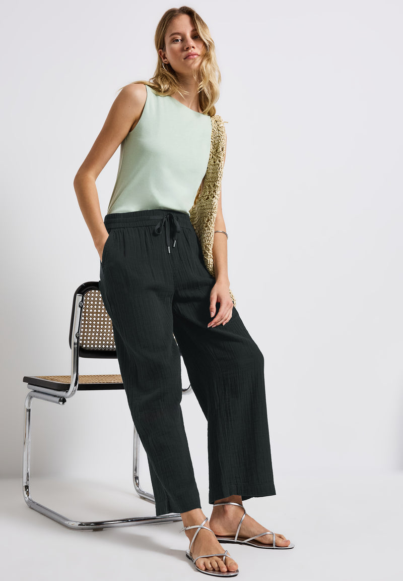 Wide Leg Musselin Hose