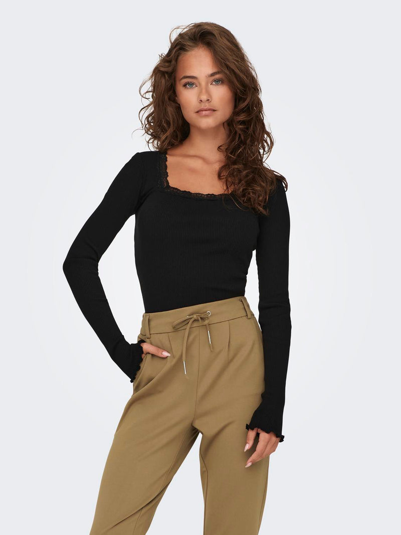 ONLXENA L/S LACE TOP JRS