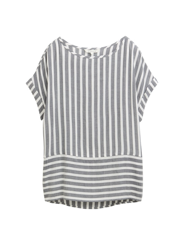 Loose Fit Bluse mit Streifenmuster