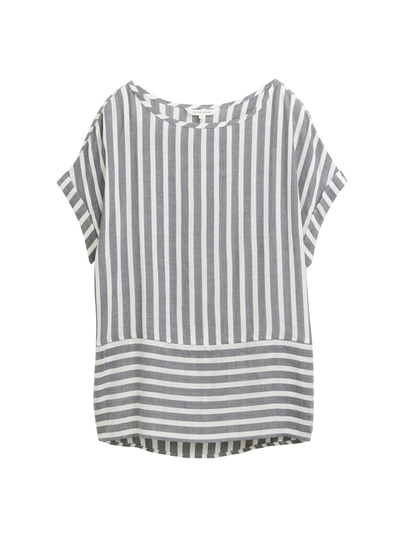 Loose Fit Bluse mit Streifenmuster