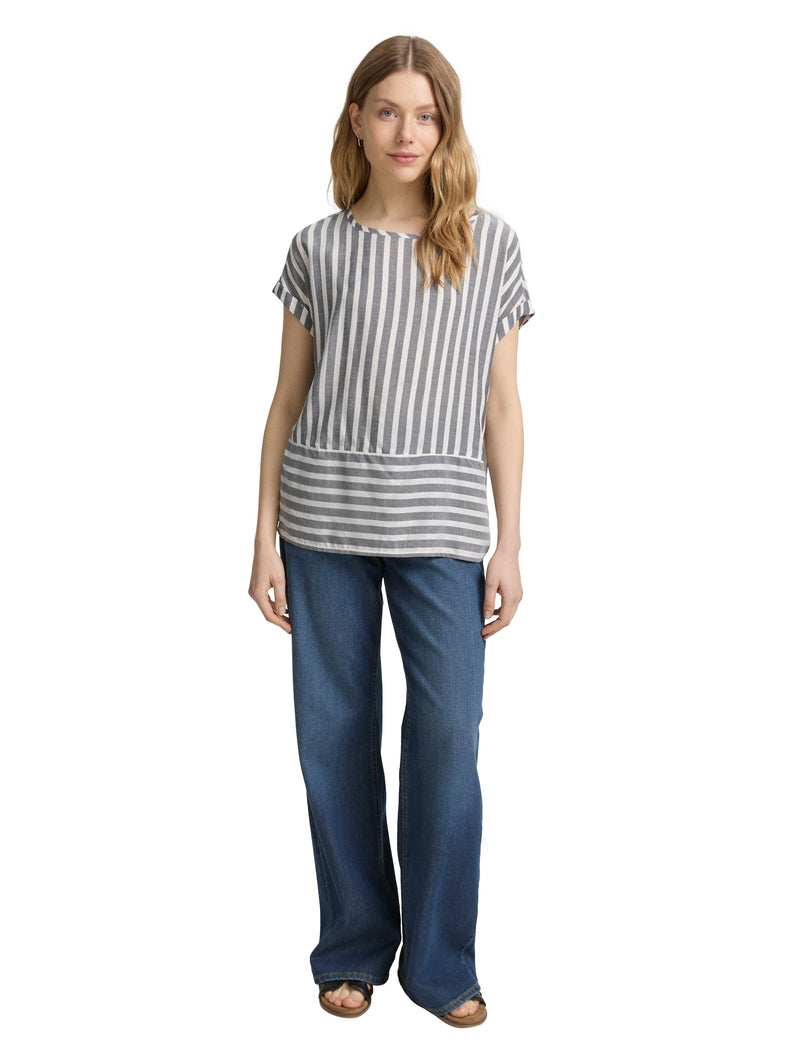 Loose Fit Bluse mit Streifenmuster
