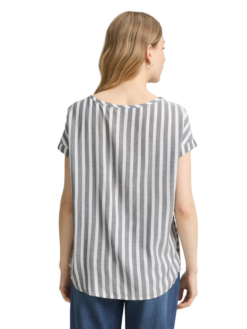 Loose Fit Bluse mit Streifenmuster