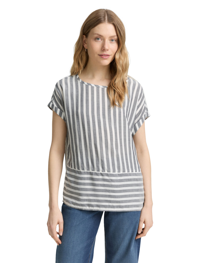 Loose Fit Bluse mit Streifenmuster