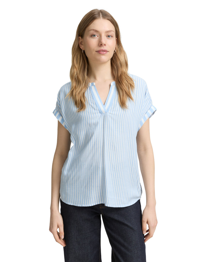 Loose Fit Bluse mit Streifenmuster