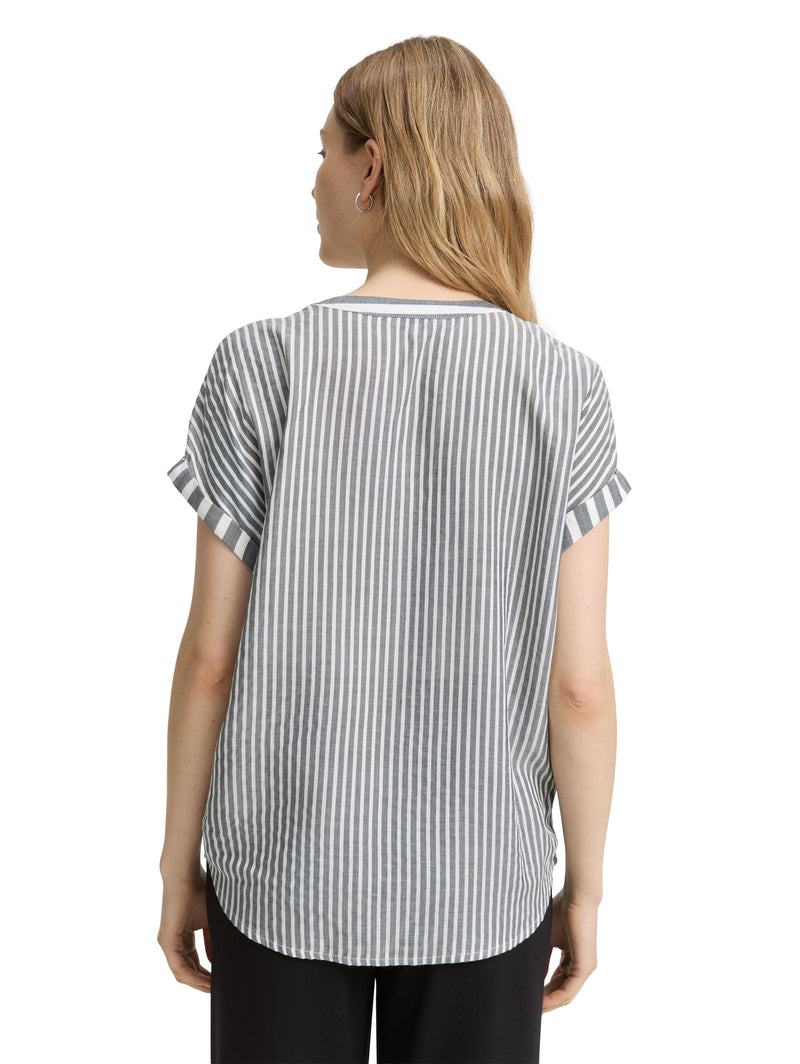 Loose Fit Bluse mit Streifenmuster