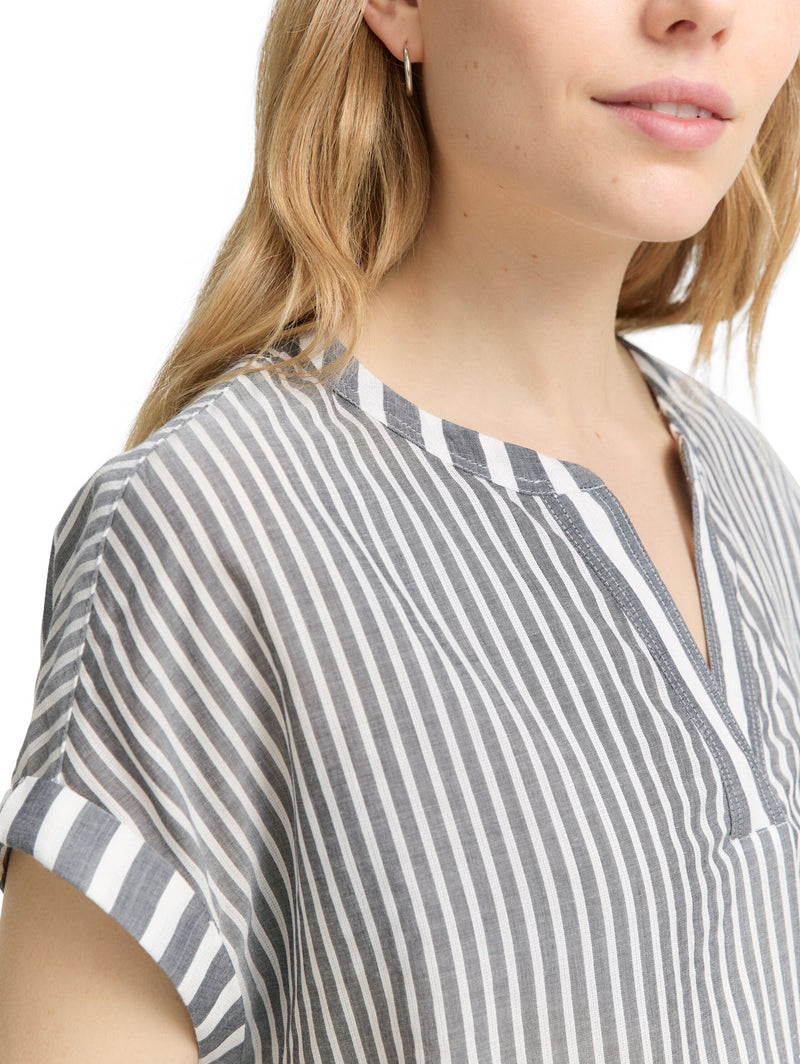 Loose Fit Bluse mit Streifenmuster