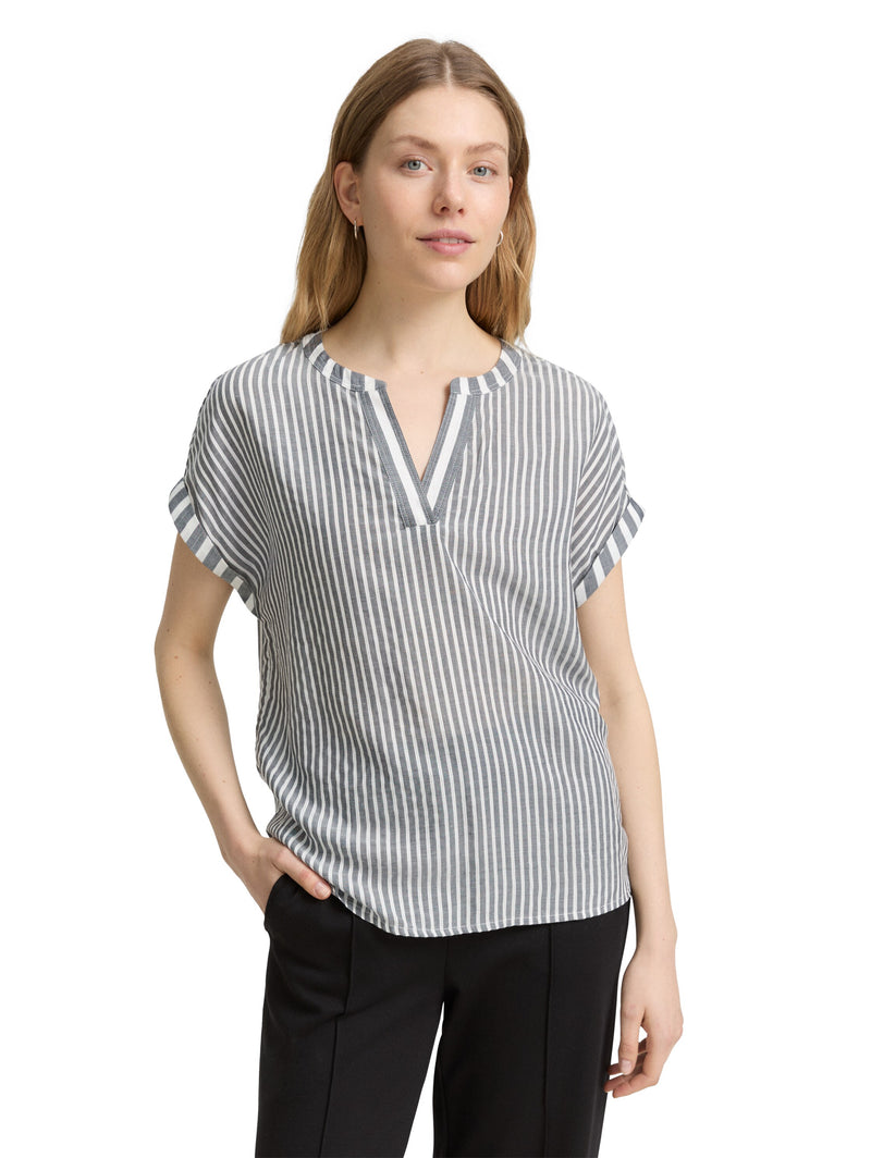 Loose Fit Bluse mit Streifenmuster