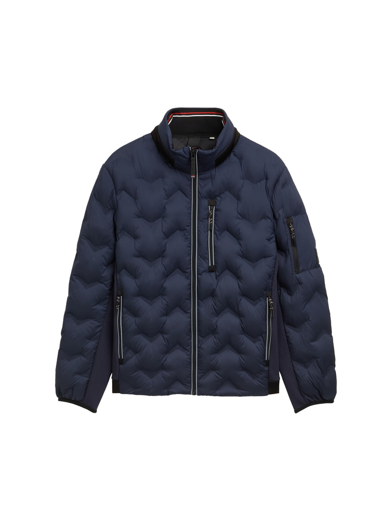 Hybrid Steppjacke mit verstaubarer Kapuze
