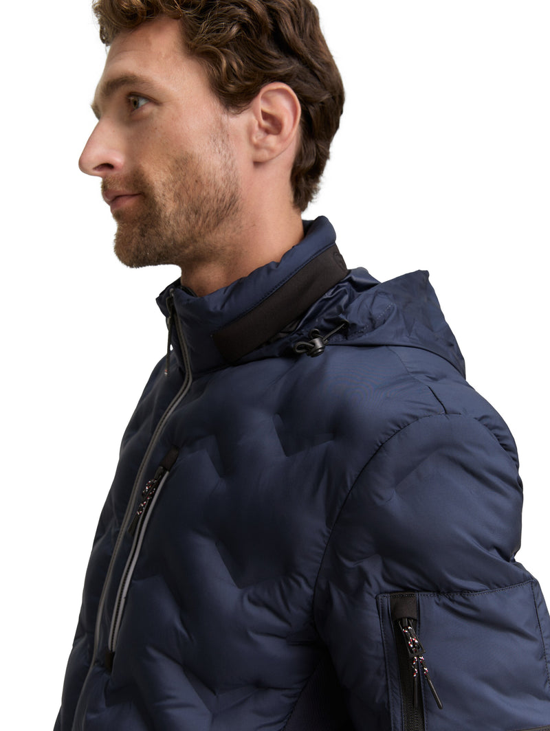 Hybrid Steppjacke mit verstaubarer Kapuze