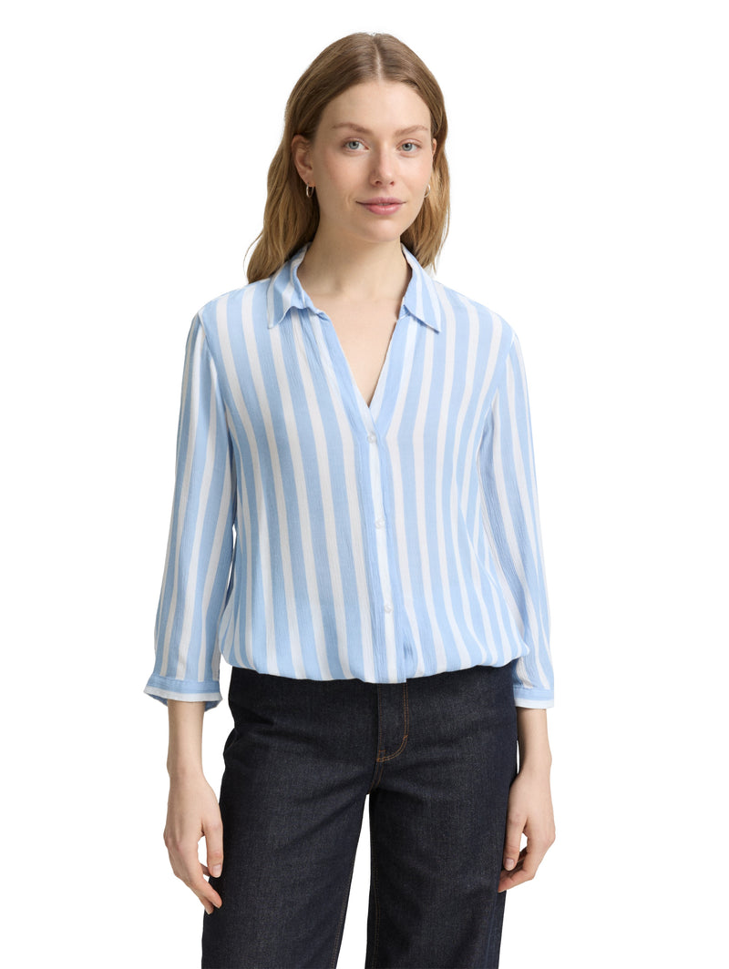 Regular Fit Bluse in Knitter-Optik
