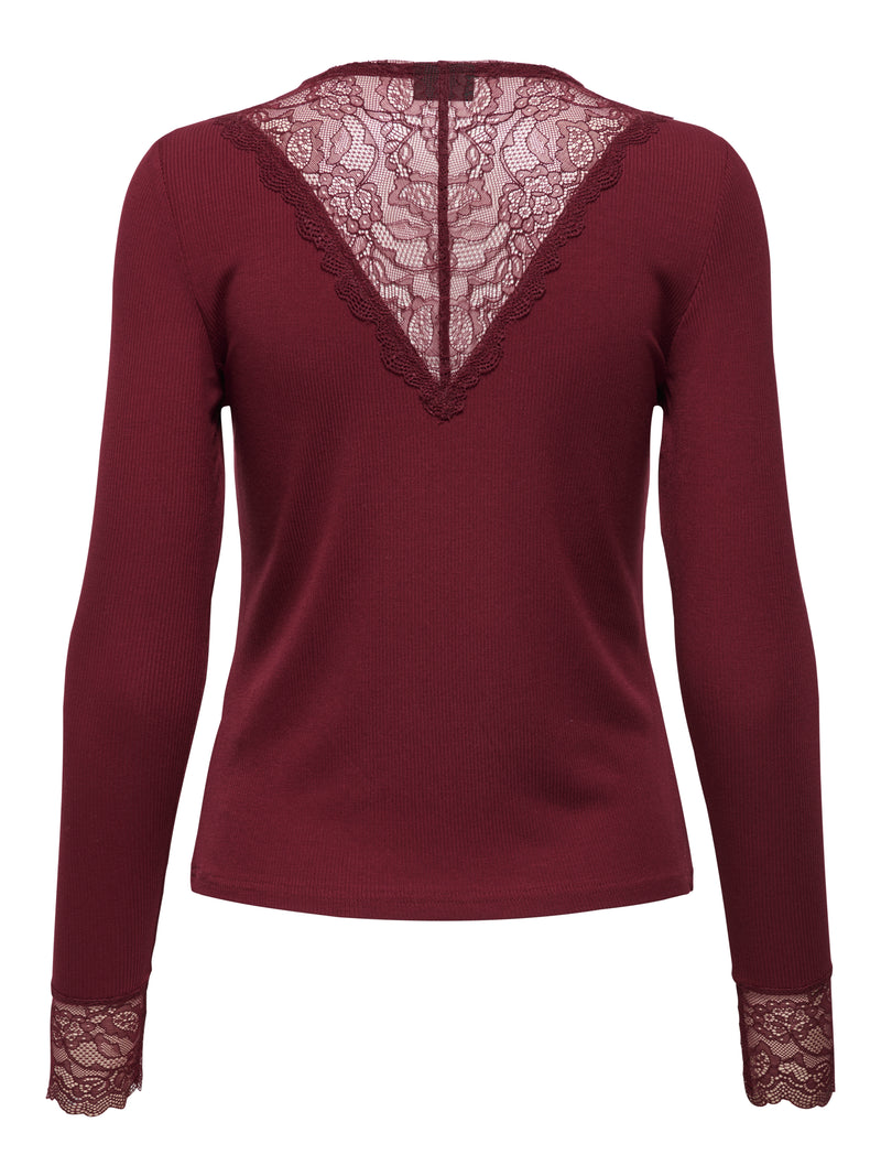 JDYROXY L/S LACE TOP JRS NOOS