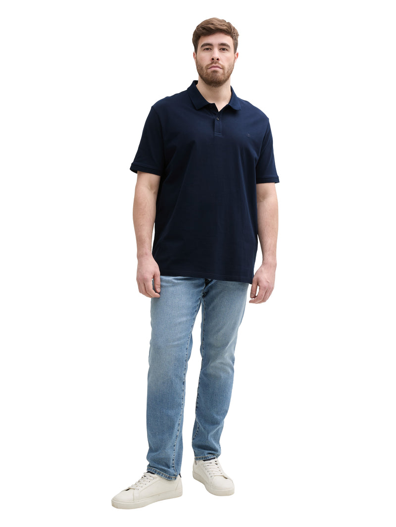 Plus Size - Piqué Poloshirt mit Logo-Stickerei